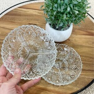 Set of vintage unused glass trays